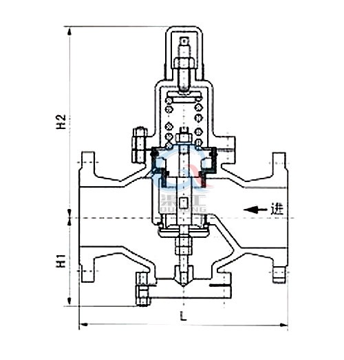 Y42X水用減壓閥，空氣減壓閥外形圖